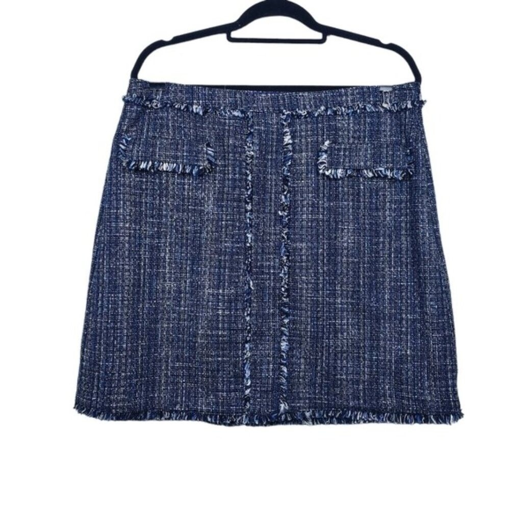Banana Republic Womens Blue Tweed Skirt Size 14 NWT